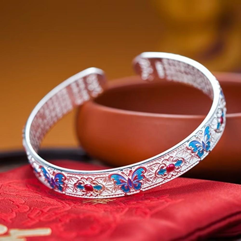 Ethnic Style Women's Hand Bracelet Traditional Chinese Cloisonne Bracelet Enamel Bracelet  Gift