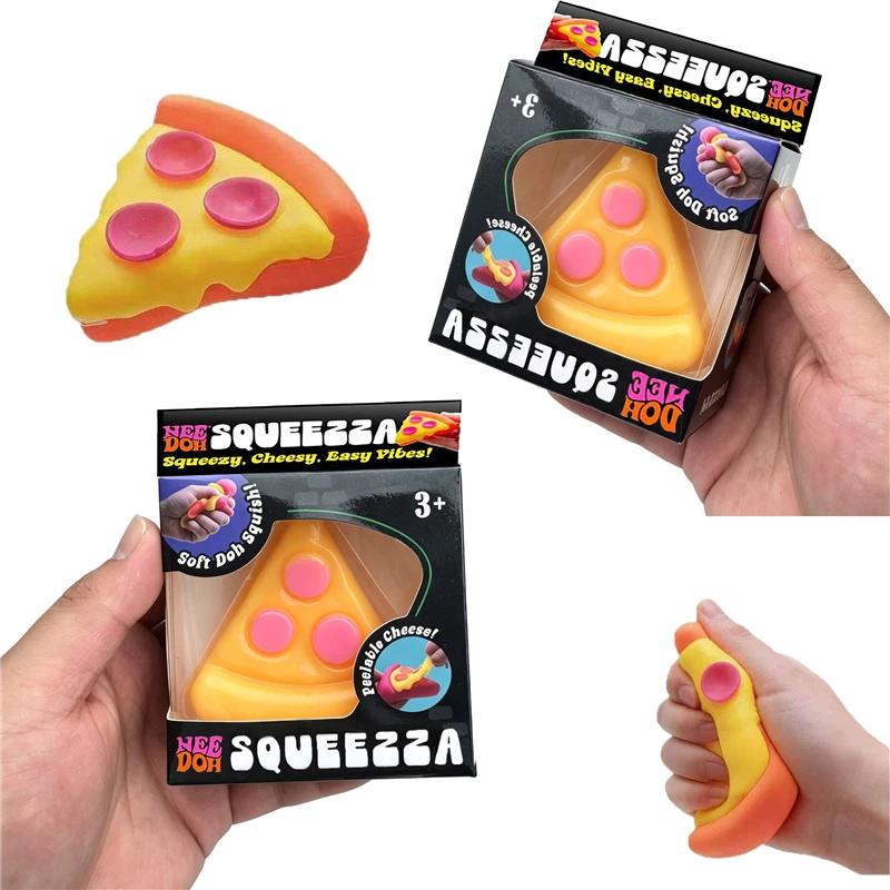 Sensory Squeezzza Pizza Relief Fidget Toy Sensory Stress Anxiety Calm Down ADHD Non-toxic Squeeze Stretch for Kids Adults