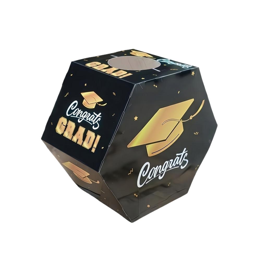 Hexagonal Graduation Card Box Voting Box with Top Opening for Events Parties and Celebrations Durable Cardboard Design