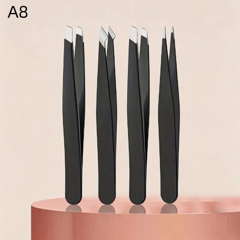 4Pcs Eyebrow Hair Removal Tweezers Set Rust-proof Stainless Steel Splinter Tool Ideal Gift for Women Beauty Lovers