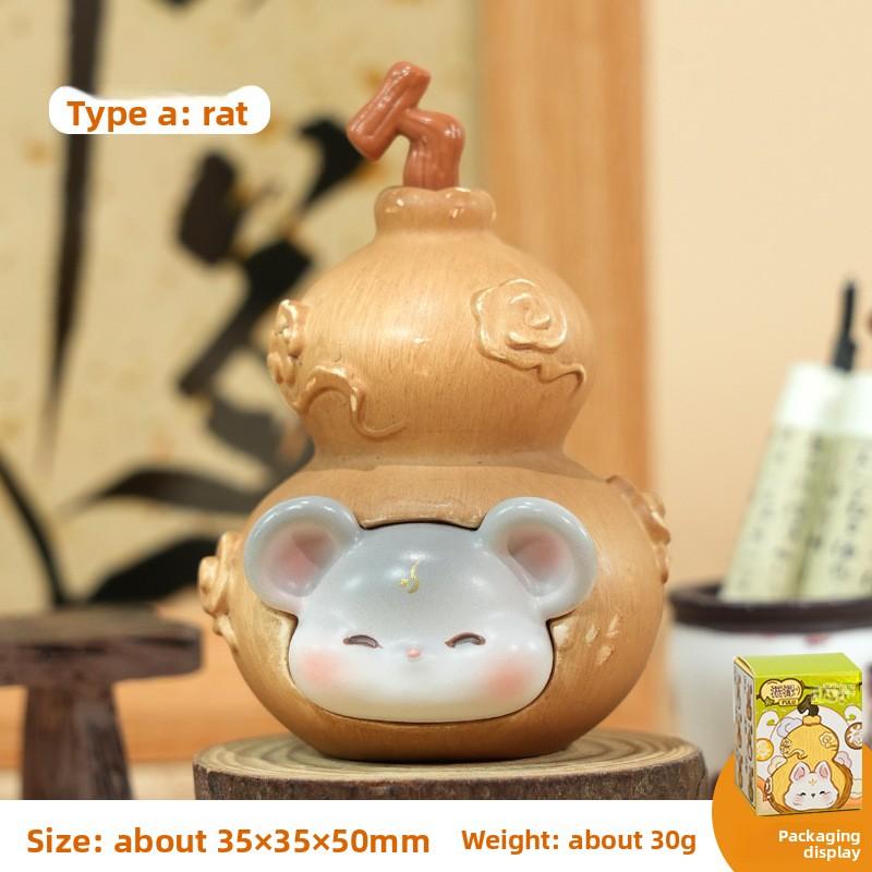 New Fulu Small Zodiac Charm and Good Luck Desk Decoration Item - Gourd Handicraft Item - Cute