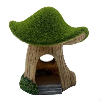 Aquarium Mushroom House Fish Tank Decoration Hideaway Hideout Resin Cottage Landscape