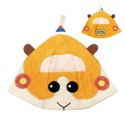 PUI Molcar Sauna Hat Character Adult Men Women Storage Bag Included Unisex Large Size Deep Pile Fabric Towel Washable Dress Up Hat [PEAKS&TREES]