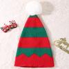 Knitting Plush Ball Soft Beanie Strip Santa Hat Comfortable Knitted Christmas Hat  Women