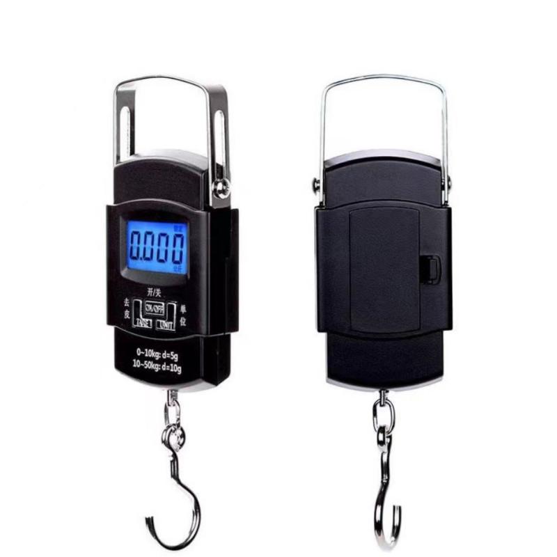 1ks 50kg Přenosná Černá Elektronická Digitální Váha na Zavazadla LCD Digitální Displej Expresní Doručovací Váha Mini Váha Hák