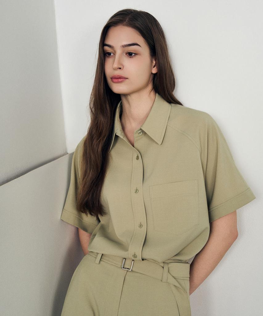 Laneonkyulleoseu Airy Belted Half Slacks_Light Khaki