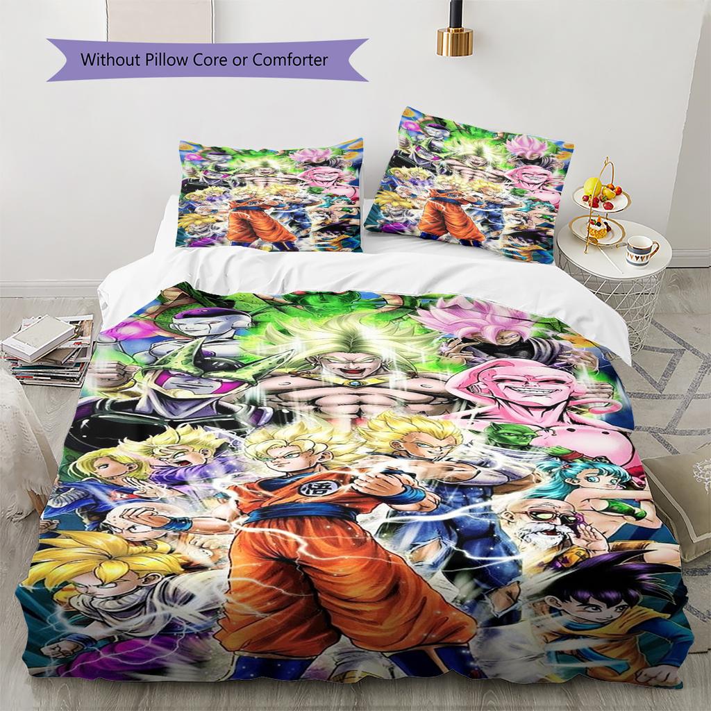 Set cu cuvertură și fețe de pernă cu model de desene animate Decorare casă Cadou de ziua de naștere (1 * husă de pilotă + 2 * fețe de pernă, fără miez)