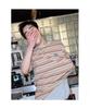 Saendeusaundeu (Unisex) Dyed Stripe Short Sleeve T-Shirt Beige