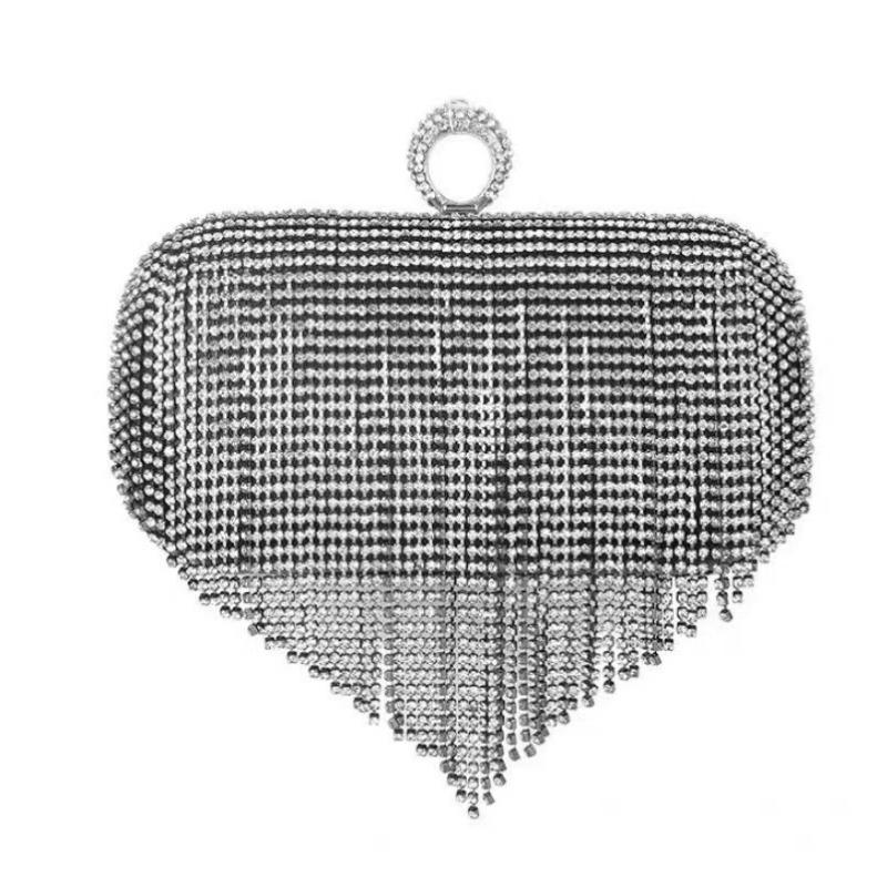 Poșetă încrustată cu diamante Poșetă încrustată cu diamante și Geantă de seară portabilă elegantă pentru doamnă