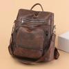Women's bag new soft-sided backpack fashionable retro schoolbag simple solid color trendy travel bag
