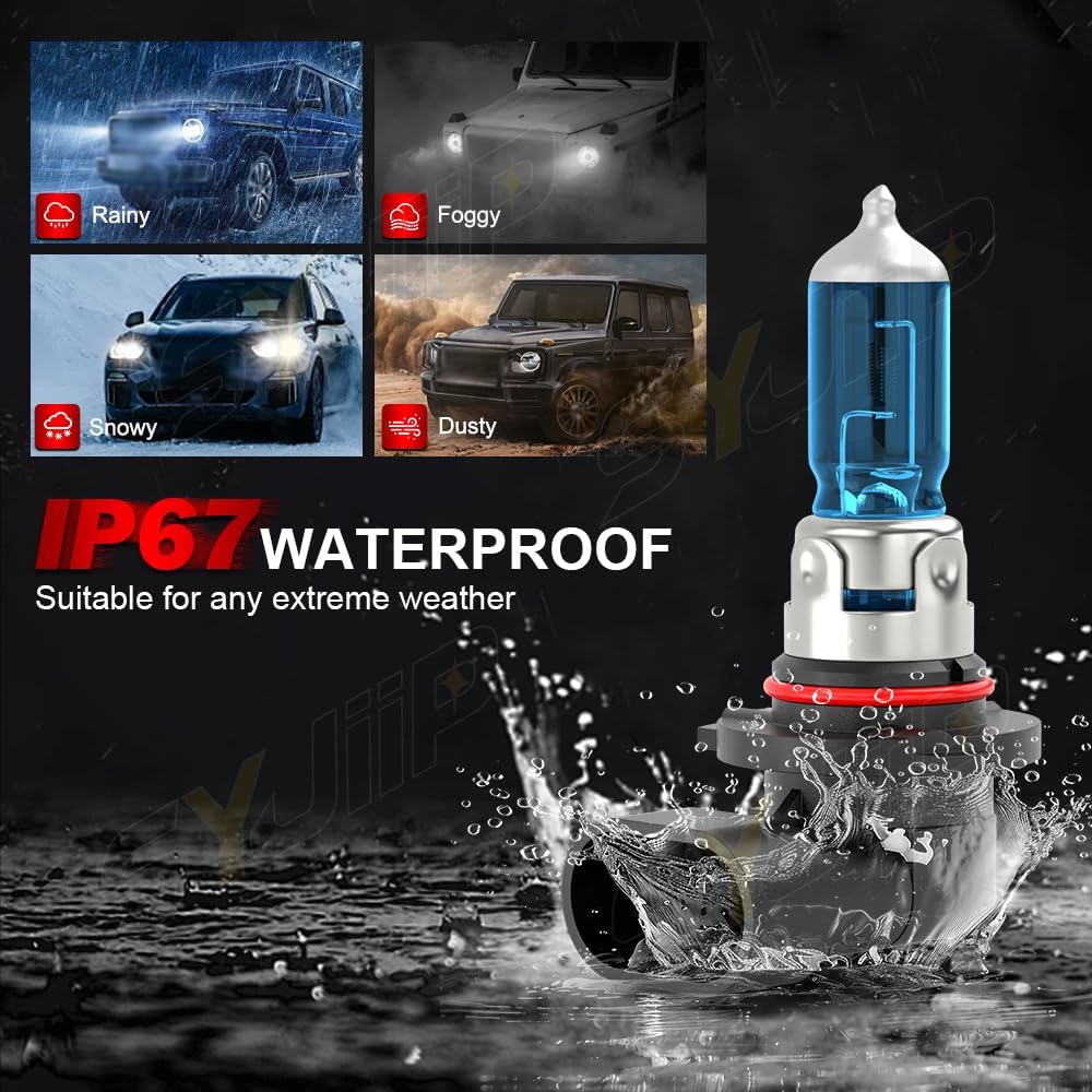 Upgraded Halogen Headlight Bulbs For Honda CR-V CRV 2015 2016 2017 2018     , 9005 H11 High Low Beam Halogen Lights, 6000K White, 300% Brightness,