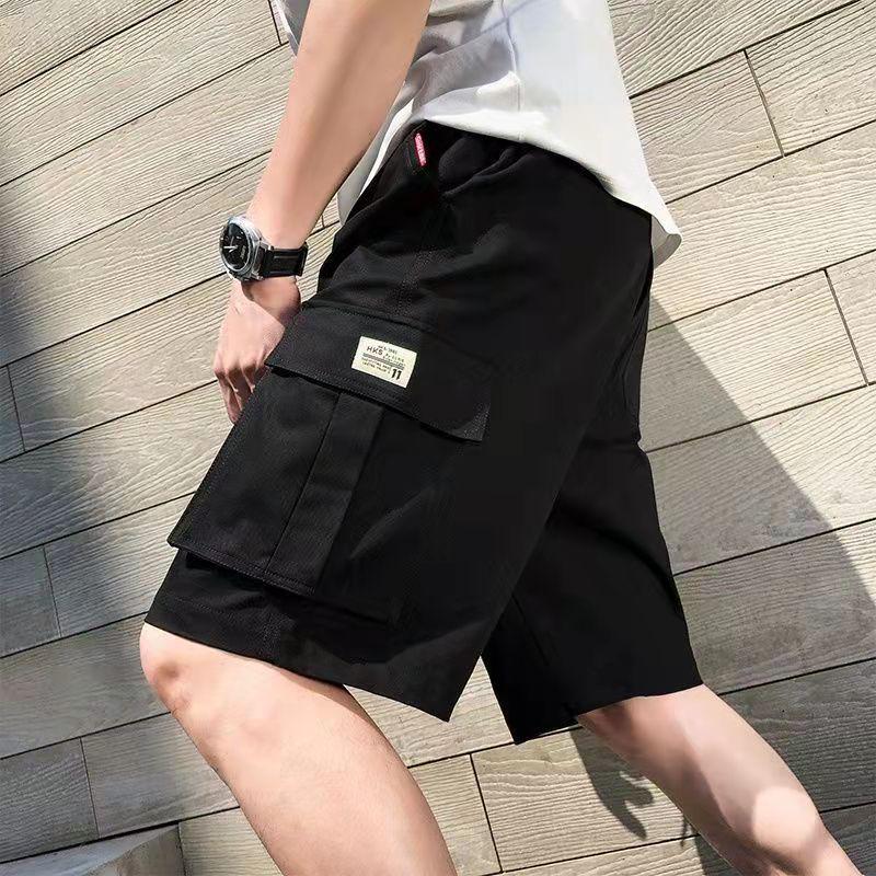 Korean Style Solid Color Men's Summer Beach Shorts – Trendy, Loose, Casual Sports Five-Point Pants