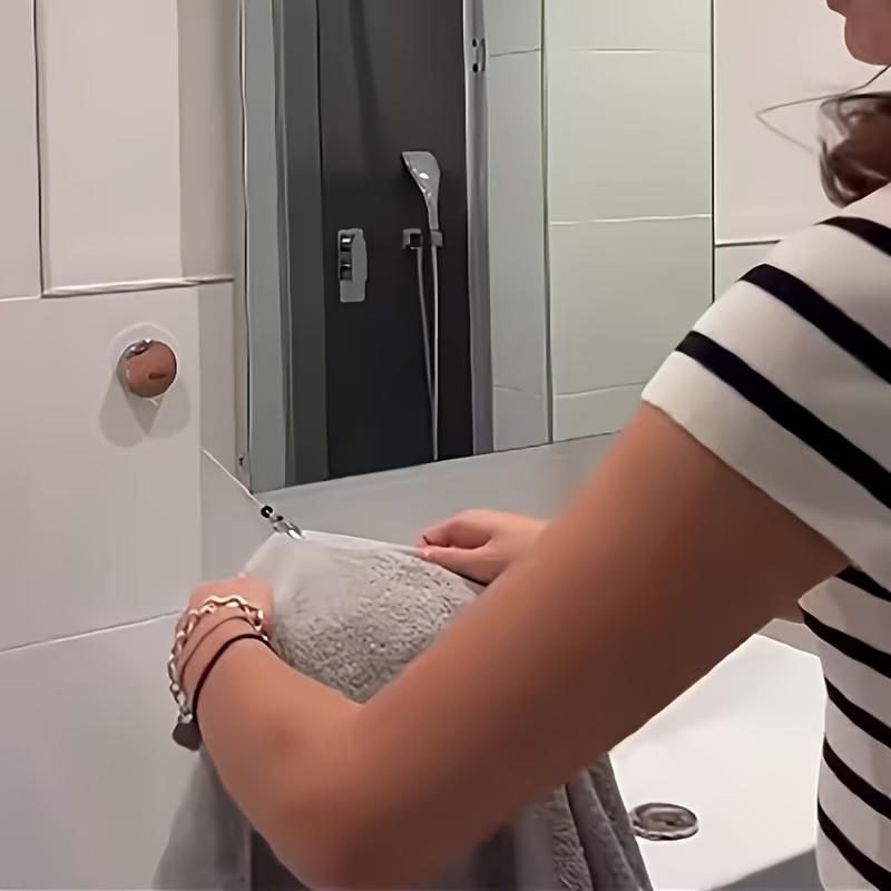 No Punching Self Adhesive Towel Hook Retractable Clip Waterproof Hanger for Home Kitchen Bathroom