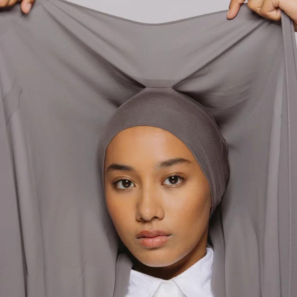 2in1 Instant Chiffon Hijab Scarf Bulit-In Magnets Islamic Head Wrap Female Musulman Bandana Women