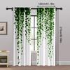 2 Stück, Muster Vorhänge 2D-Druck Grünes Rattan Maschinenwaschbar (ohne Stange) Dekorationen Außen Ldeal für Wohnzimmer, Schlafzimmer &
