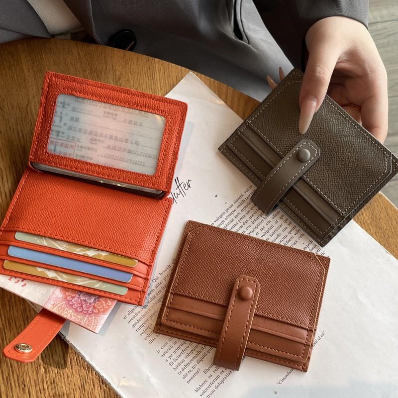 Ultra-thin Card Bag Women's Short Korean Multi-card ID Mini Leather Case Simple Compact