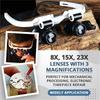 Led Glasses Magnifier 8x 15x 23x Dual Lens Head Mounted Eye Magnifier With Led Lights For Electronic Watch Repair