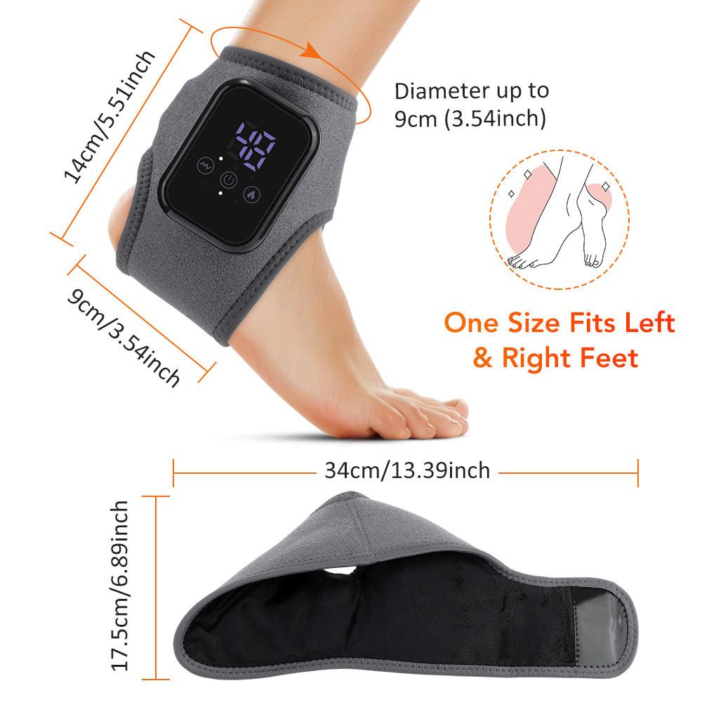 Cordless Electric Ankle Heating Pad Rechargeable Vibration Foot Ankle Massager Hot Compress Ankle Joint Therapy Device