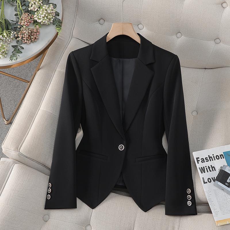 2025 Women's White Blazer: Versatile, Slimming, Long-Sleeve Western-Style Jacket for Spring & Autumn.