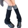 Women Colorblock Knit Foot Cover Socks Gothic Flared Baggy Leg Warmer Streetwear