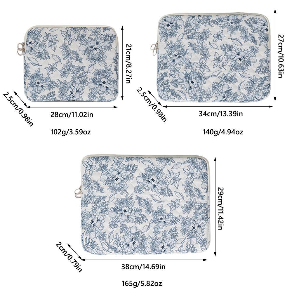 Shockproof Laptop Sleeve 11/13/15 Inch Portable Protective Notebook Bag Floral Quilted Laptop Tablet Cover for Office/Travel