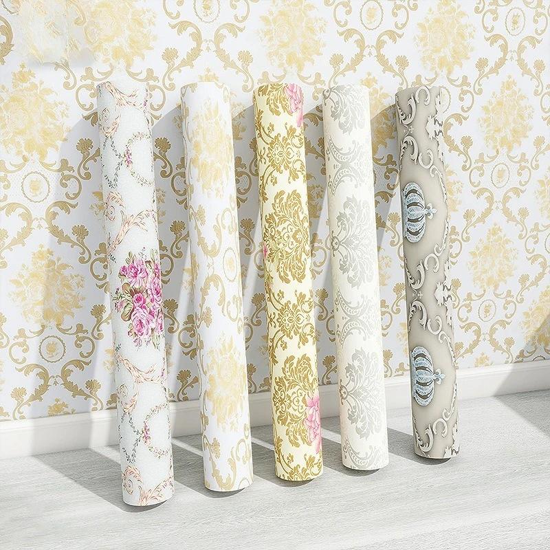 Self-adhesive Wallpaper Home Decor Retro Floral Wallpaper Renovation of Bedroom and Living Room Decorative Walls with Waterproof
