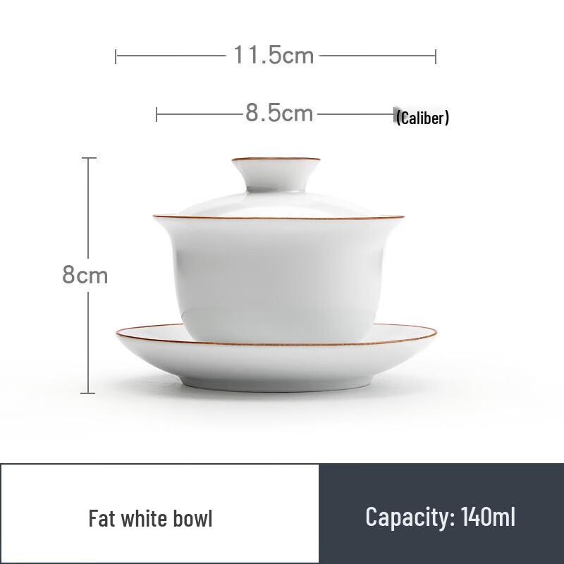 

Matte Creamy White Ceramic Sancai Gaiwan
