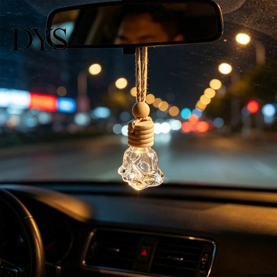 Car Air Freshener Ornament Perfume Bottle Pendant, Creative Hanging Diffuser Customizable Scent for Vehicle, Portable Essential Oil Holder,