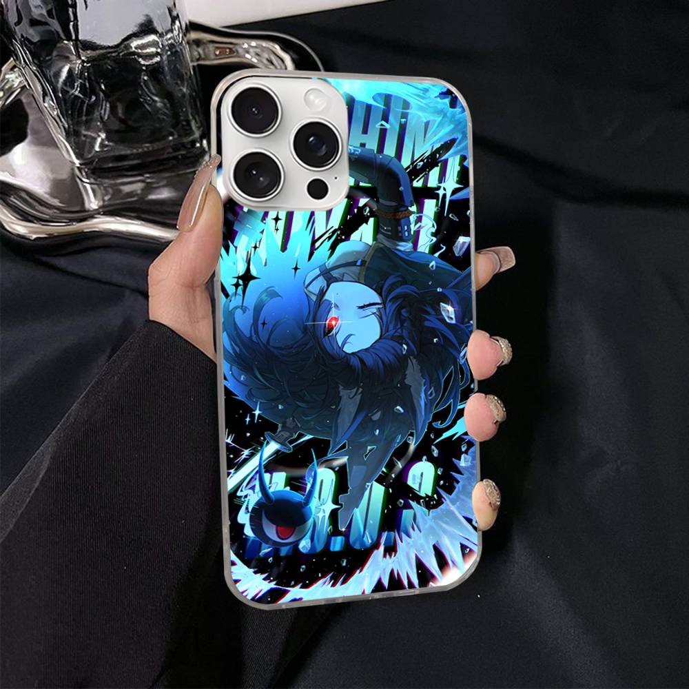 Hoshimi Miyabi ZZZ Phone Case For iPhone 17 Pro Max 16 15 14 13 12 11 Water Ripple Silver Protective Cover iPhone 14 plus