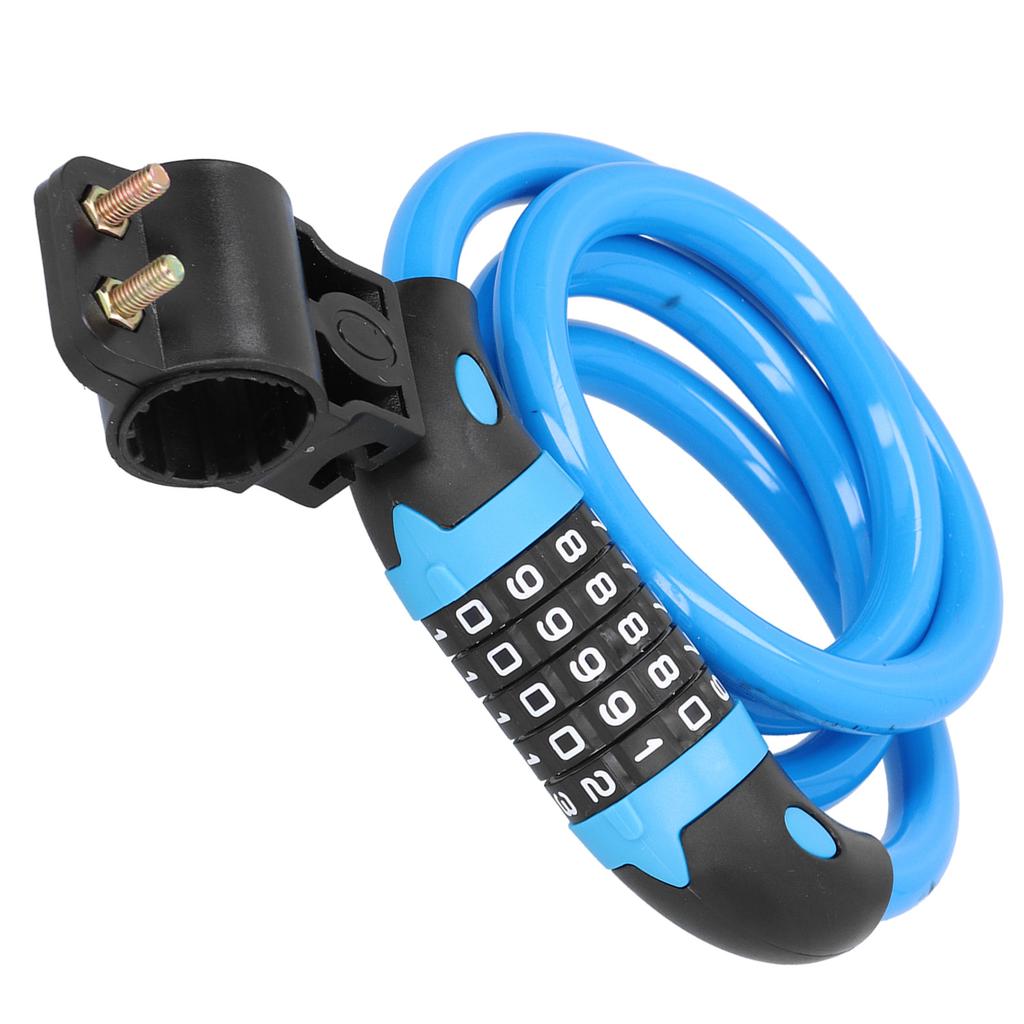 Bicycle Password Lock 5Digit Code Combination Lock Bike Security Antitheft Ring Lock(Blue )