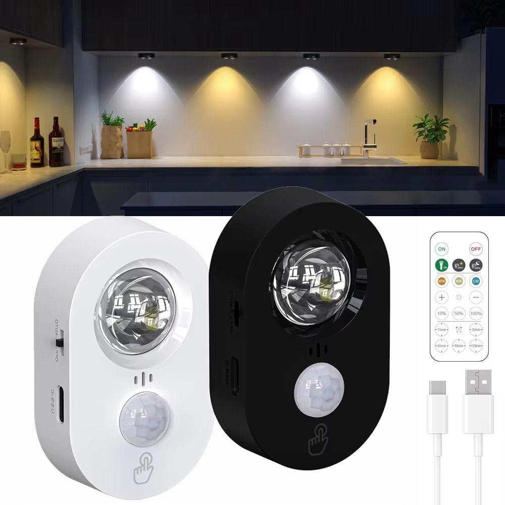USB Rechargeable Human Body Sensing Night Light Remote Control 3000K-6000K Rechargeable Lights Motion Sensor Human Body Sensor