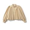 Counter Same Zbzr Autumn New Women clothes Western Style Fashion Stand Collar Lantern Sleeve Pleat Design Sense Top