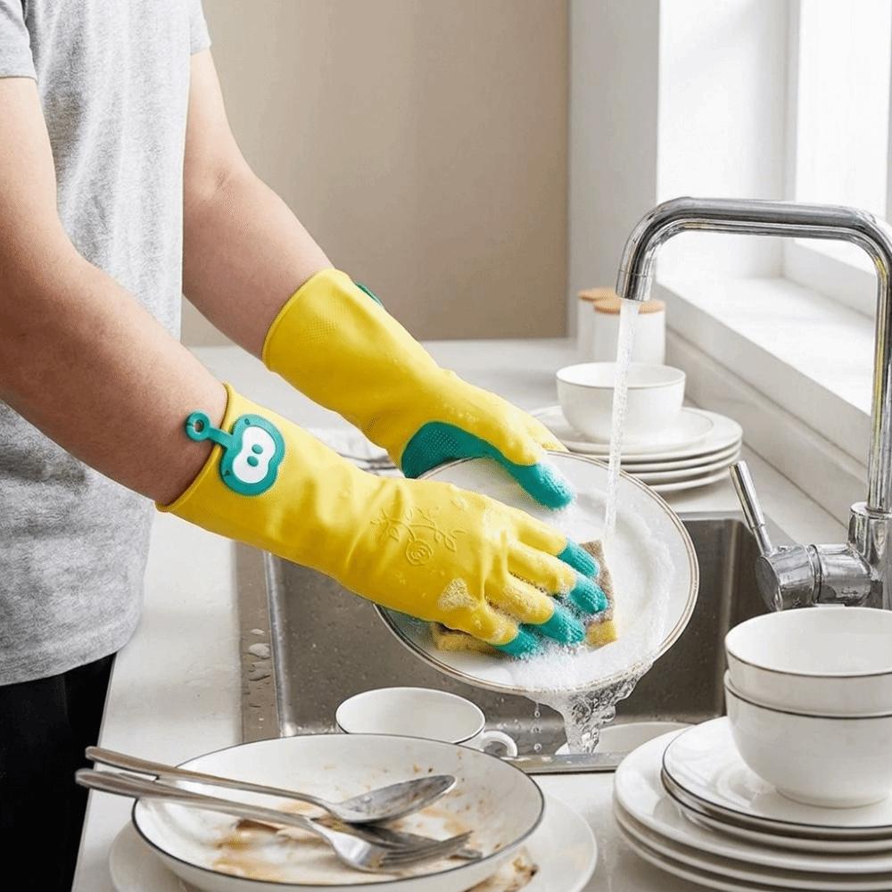 Waterproof Dishwashing Gloves Hanging Household Gloves Comfortable Latex Gloves Dishwashing
