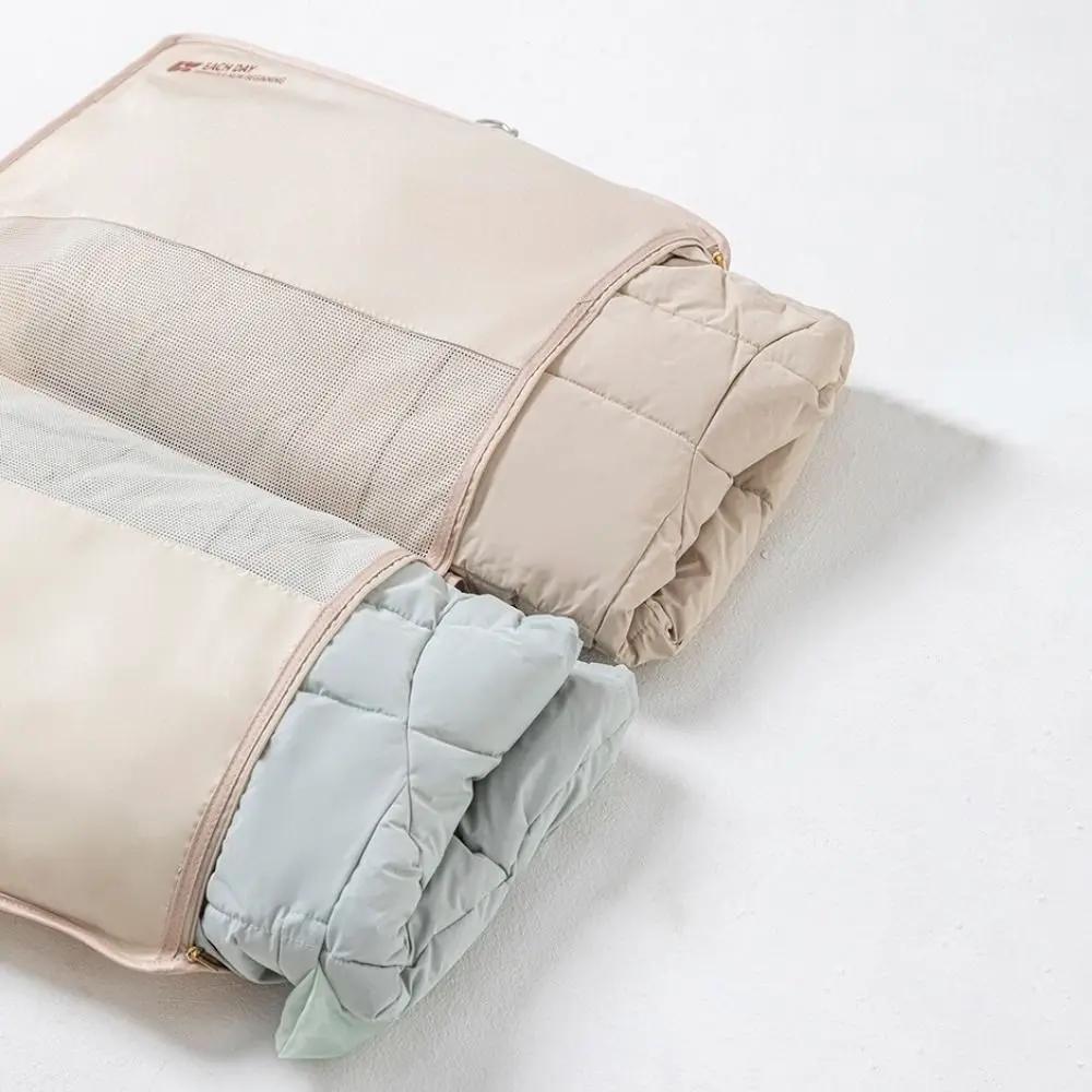Mesh Hanging Clothes Organizer Visible Large Capacity Clothes Hanger Bag Space Saving with Hook Clothing Storage Bag Home