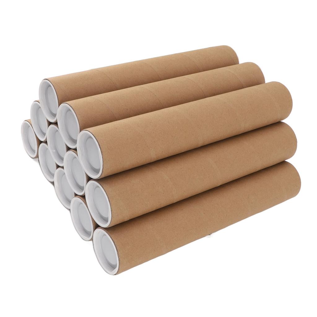 12 Pcs Round Paper Tubes Poster Storage Tubes Multipurpose Mailing Poster Paper Tubes with Plastic Lid