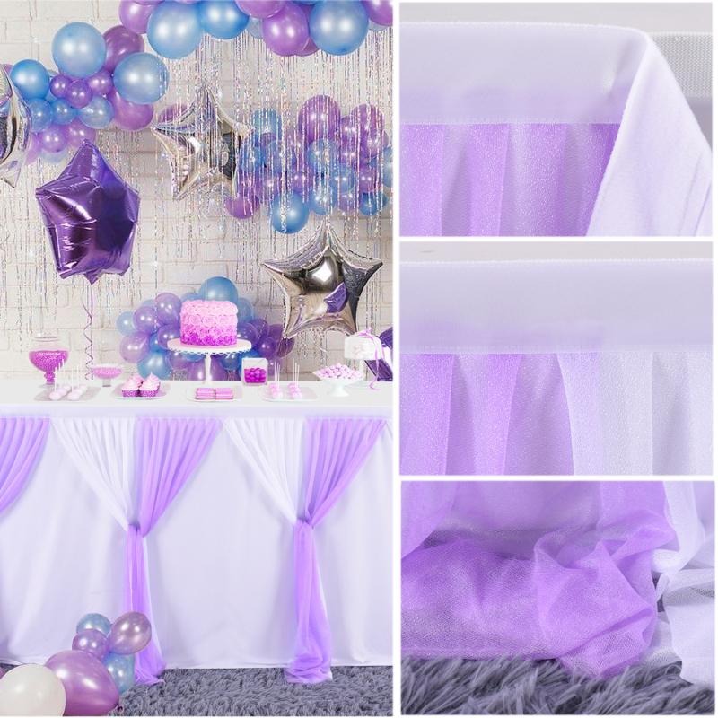 Stretch Yarn Cross-striped Table  Skirt Rectangular Table Round Table Skirt Wedding Party Decoration