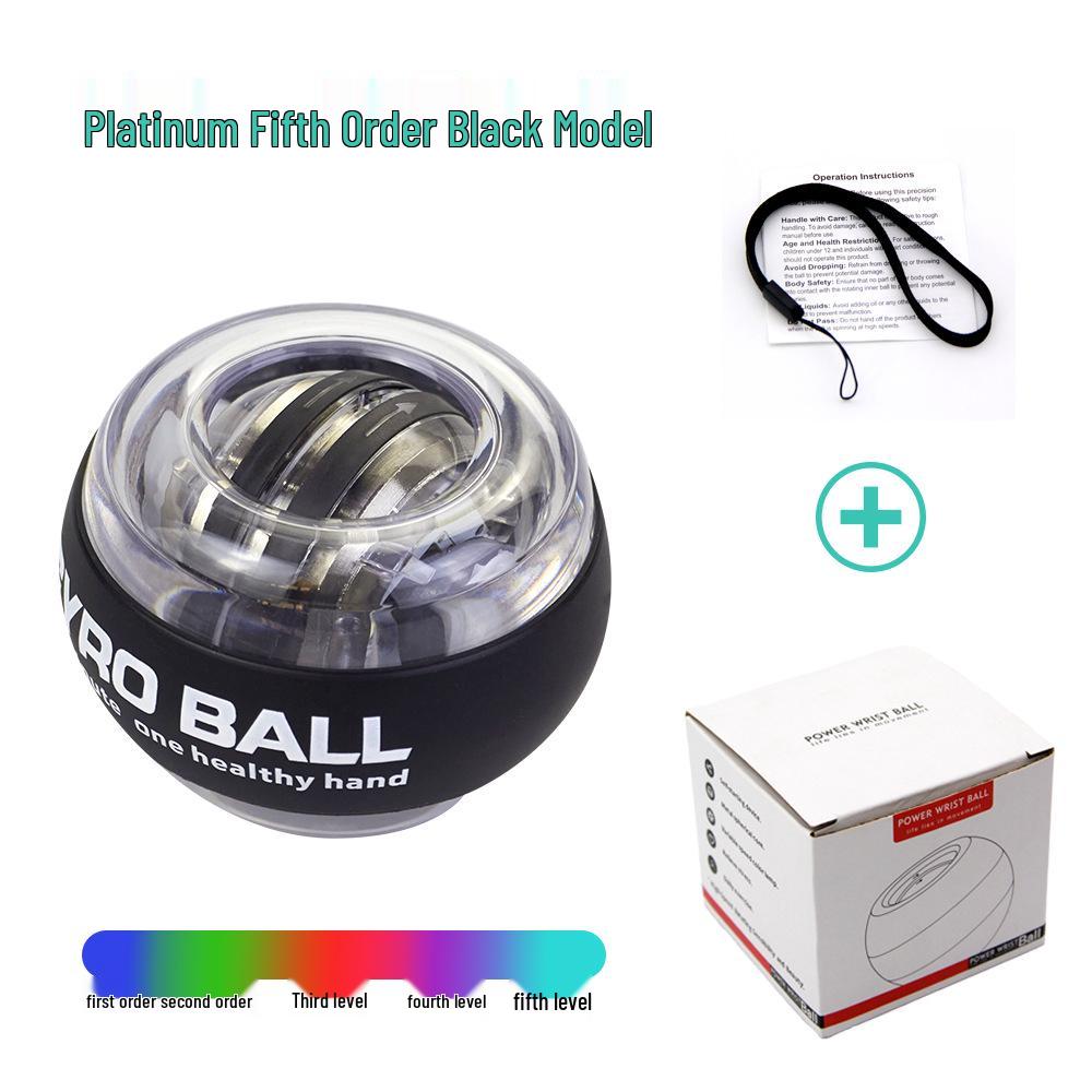 Luminous Fitness Gyroscope: Wrist & Arm Muscle Training Power Ball - Dazzling Platinum Grip
