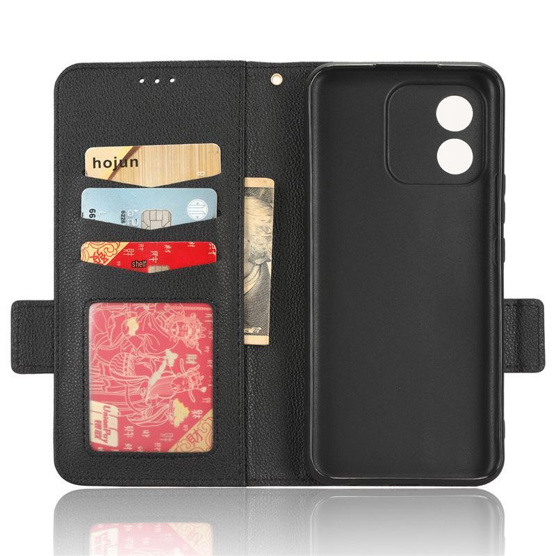Honor X5 4G Leather Case with Card Holder and Lychee Texture Stand