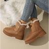 Fashion NEW Snow Boots Women Winter Warm Fashion Designer Platform Boots Non-slip Short Plush Flats Suede Cotton Shoes Mujer Botas