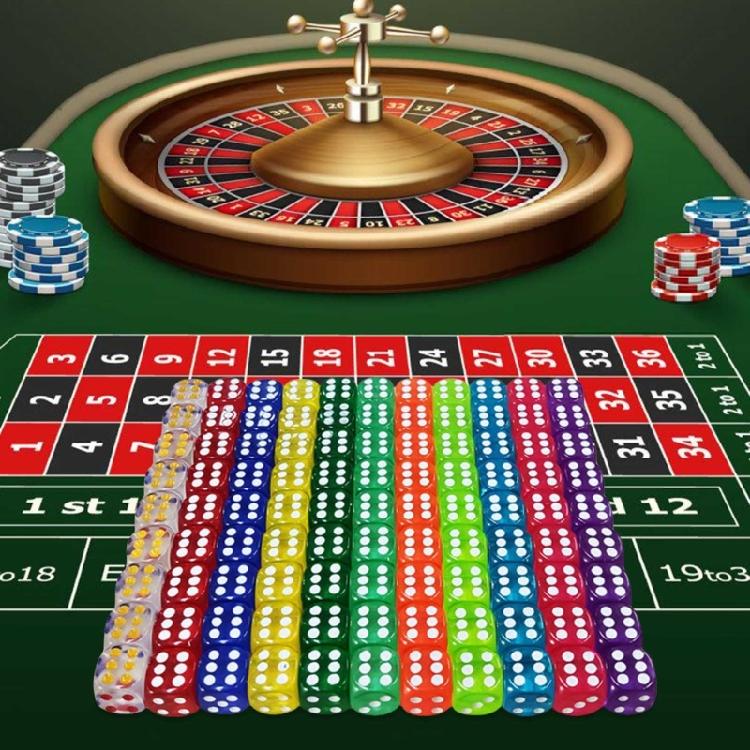 100Pcs 14mm Six Sided Dices Acrylics Dices Colored Game Dices Board Game Dices for Classroom and Party Game Supply