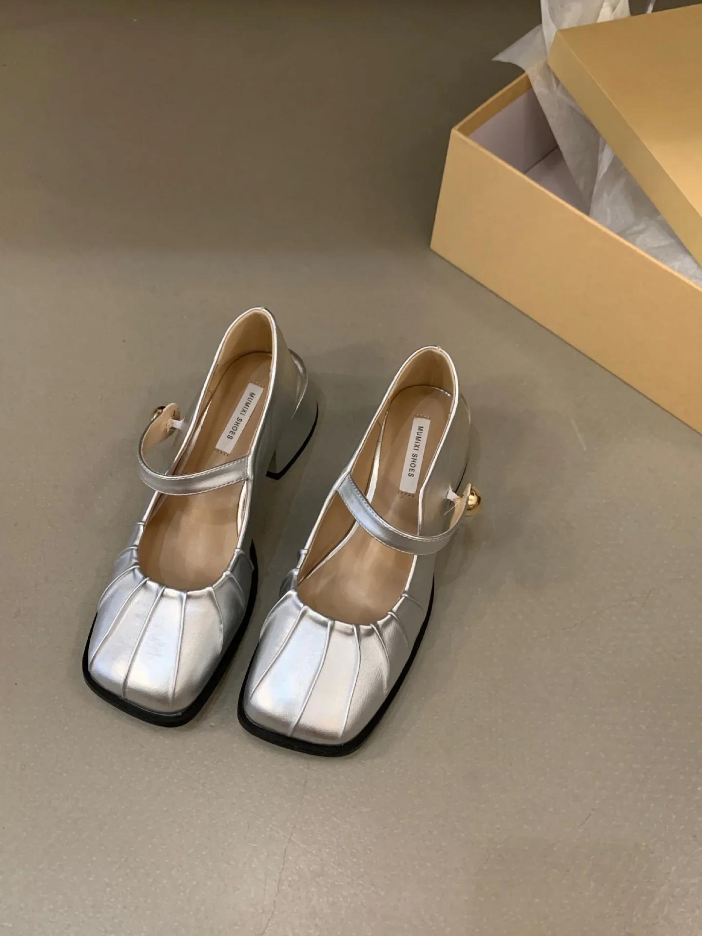 

Женские повседневные туфли Мэри Джейн с неглубоким дизайном из мягкой кожи Туфли Мэри Джейн на осенней платформе с квадратной головкой Туфли в стиле Лолиты 40