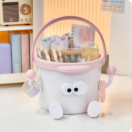 Cute Cartoon Desktop Pen Holder Large Capacity Portable Organizer for Students Office Multi-Function Stationery Storage Box for Pens Markers Scissors