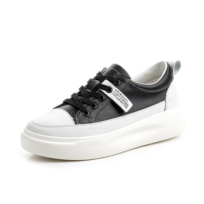 Customized leather little white shoes 2025 four seasons new platform women's shoes fleece flat shoes casual shoes women's fashion board shoes