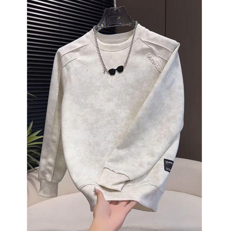 

American Trendy Men s Crewneck Sweatshirt - Fashionable, Versatile, Cool Streetwear Brand High-End Graphic Inner Wear M