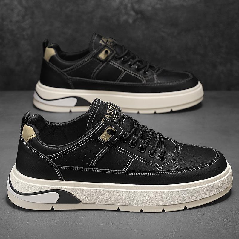 

2025 мужская обувь осень новая поверхность из микрофибры платформа белые туфли модные повседневные эластичная резинка закрывающая ногу рабочие туфли на доске 44 чёрный