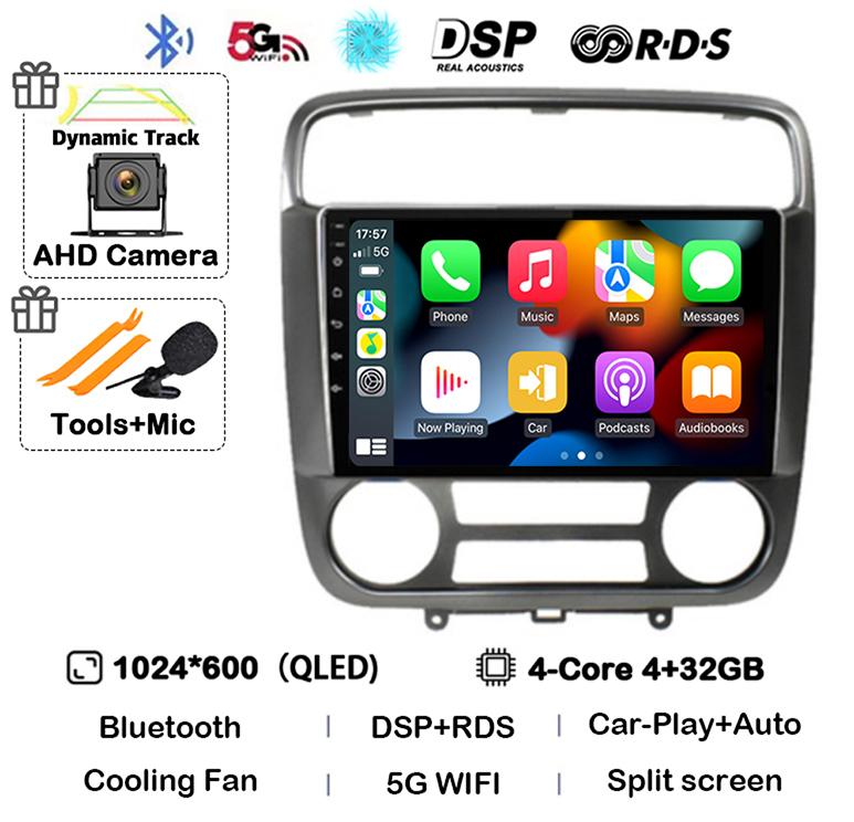 Android 14 Carplay Auto for Honda Stream 2001-2004 MT/AT 2din Car Radio Stereo Multimedia Video Player Audio Navigation GPS WIFI