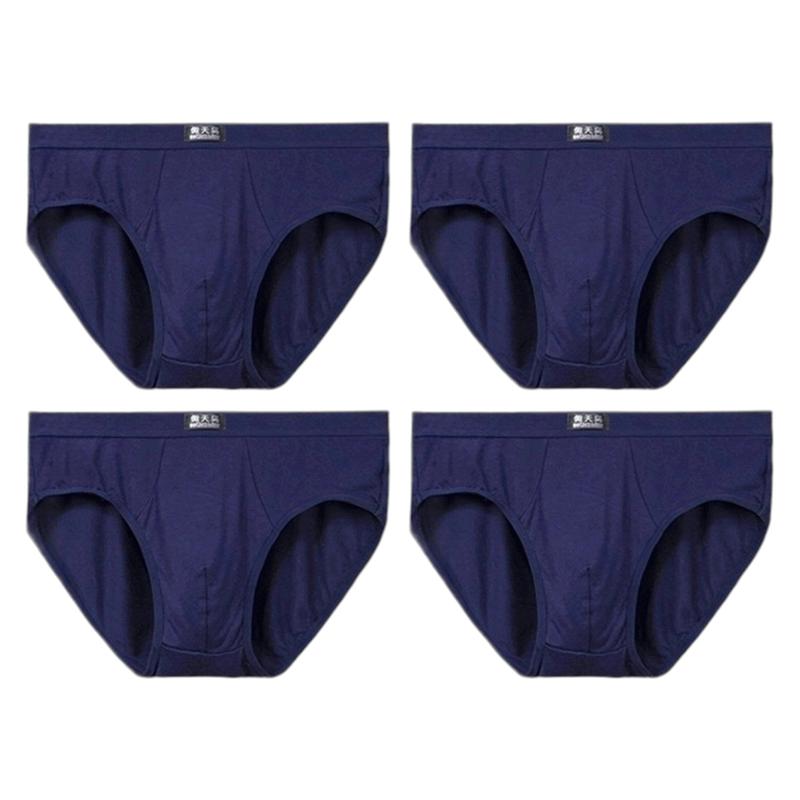 4 PCS Men's Briefs Mid‑Waist Soft Breathable Underwear Comfortable Male Underpants L XL XXL 3XL 4XL 5XL