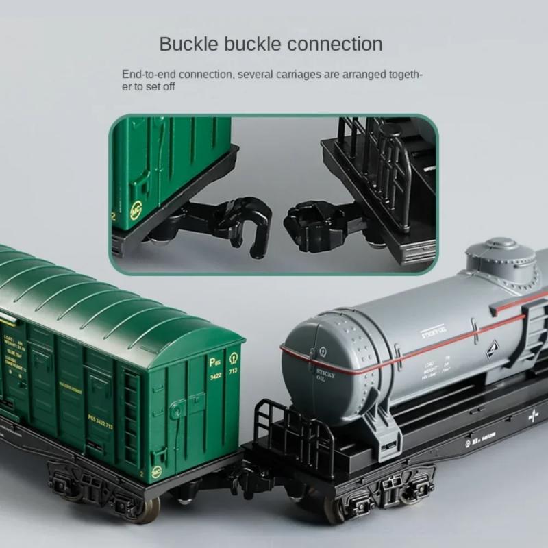 Retro Steam Train Set with Smoke Effect, Lights & Sounds, USB Rechargeable Christmas Train Railway Kits for Kids Holiday Gifts