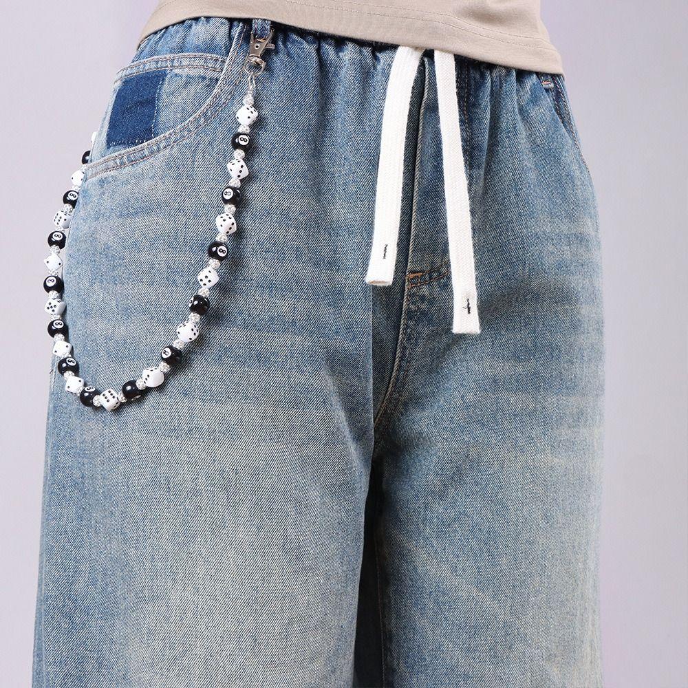 Billiard Ball Colorful Dice Waist Chain Zinc Zinc Zinc Alloy Punk Belt Chain Metal Pants Chain Female