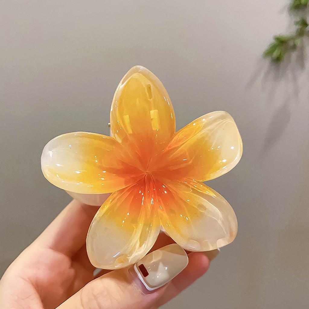 3 Inch Gradient Flower Hair Claw For Women Elegant Resin Floral Hair Clip Fresh Sweety Flower Gripper Girls Hair Accessories